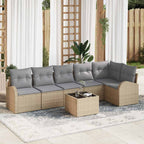 Gartensofa-set 7 pcs Beige Poly-Rattan
