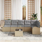 Gartensofa-set 7 pcs Beige Poly-Rattan
