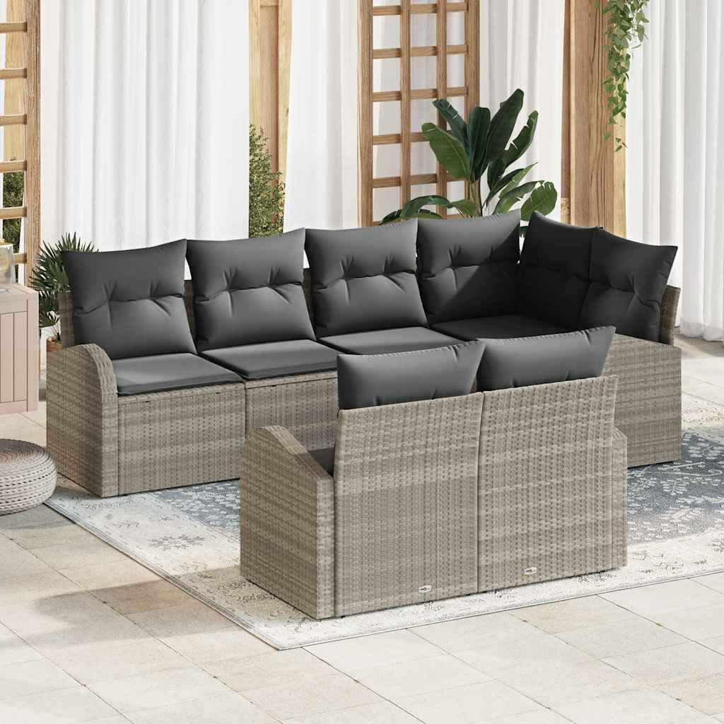 Gartensofa-set Hellgrau Poly-Rattan