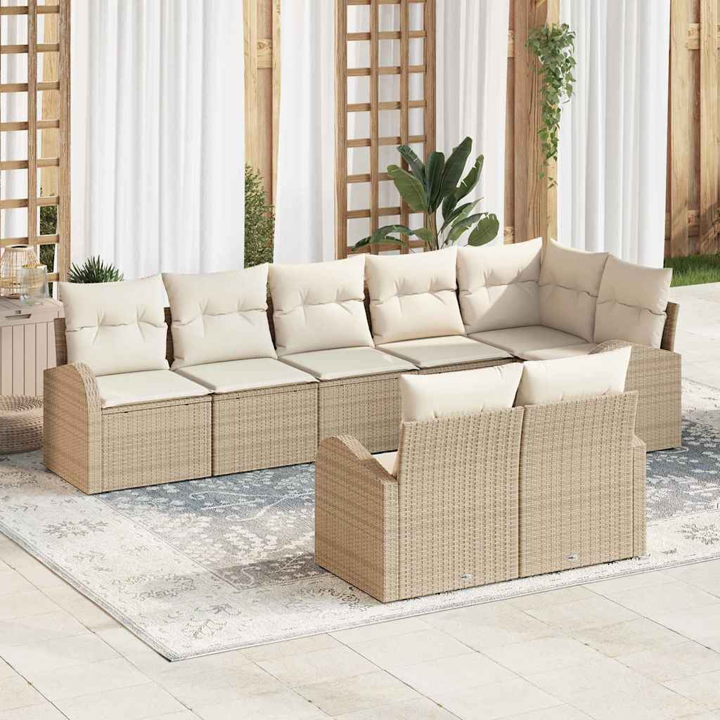 Gartensofa-set Beige und Creme 55 x 55 x 37 cm Poly-Rattan
