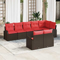 Gartensofa-set Braun Poly-Rattan