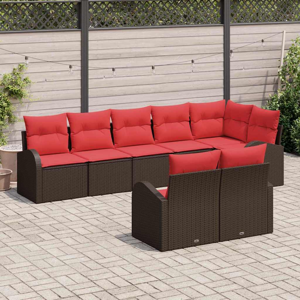 Gartensofa-set Braun Poly-Rattan