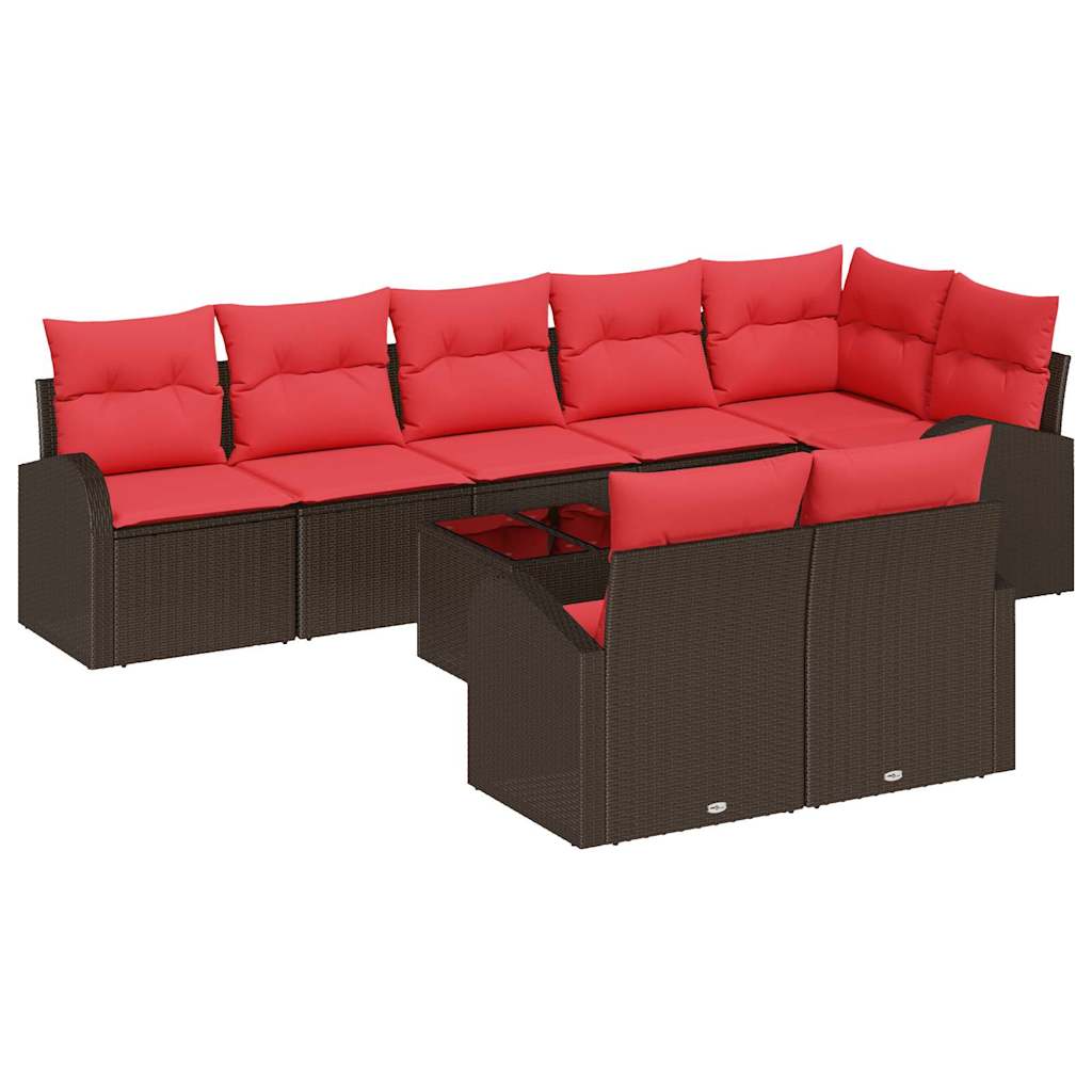 Gartensofa-set 9 pcs Braun Poly-Rattan
