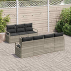 Sofa Set mit Kissen 8 pcs Hellgrau Poly Rattan