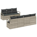 Sofa Set mit Kissen 8 pcs Hellgrau Poly Rattan