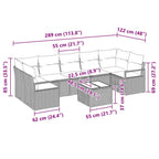 Sofa Set 8 pcs Beige und Creme Poly-Rattan