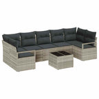 Sofa Set mit Kissen 8 pcs Hellgrau und Dunkelgrau Poly Rattan