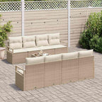 Sofa Set mit Kissen 7 pcs Beige und Creme Poly Rattan