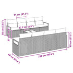 Sofa Set mit Kissen 7 pcs Grau und Blau Poly Rattan