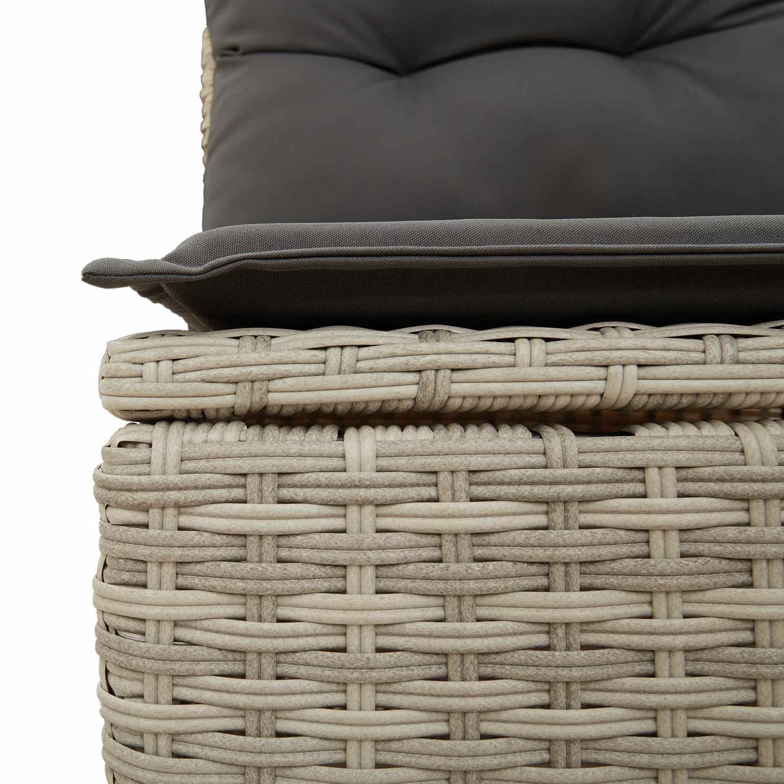 Sofa Set mit Kissen 7 pcs Hellgrau Poly Rattan