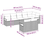 Sofa Set 8 pcs Schwarz Poly-Rattan