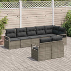 Sofa Set mit Kissen 8 pcs Grau Poly Rattan
