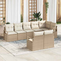 Sofa Set mit Kissen 8 pcs Beige Poly Rattan