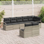 Sofa Set mit Kissen 8 pcs Hellgrau Poly Rattan