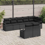 Sofa Set 8 pcs Schwarz Poly-Rattan