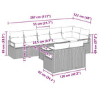 Sofa Set 9 pcs Braun Poly-Rattan