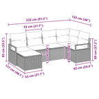Sofa Set mit Kissen 6 pcs Braun Poly Rattan