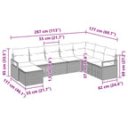 Sofa Set mit Kissen 8 pcs Braun Poly Rattan