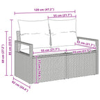 Sofa Set mit Kissen 9 pcs Schwarz Poly Rattan