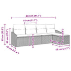 Sofa Set mit Kissen 5 pcs Beige Poly Rattan