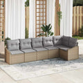 Sofa Set mit Kissen 6 pcs Beige Poly Rattan