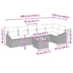 Sofa Set mit Kissen 7 pcs Braun Poly Rattan