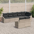 Sofa Set mit Kissen 8 pcs Hellgrau Poly Rattan