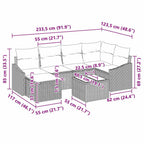 Sofa Set mit Kissen 7 pcs Hellgrau Poly Rattan