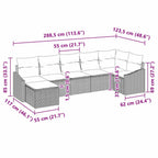 Sofa Set mit Kissen 7 pcs Grau Poly Rattan
