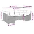 Sofa Set mit Kissen 6 pcs Schwarz Poly-Rattan