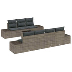 Sofa Set mit Kissen 8 pcs Grau Poly Rattan