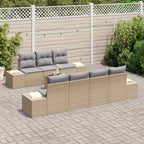 Sofa Set mit Kissen 8 pcs Beige Poly Rattan