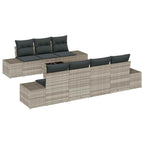 Sofa Set mit Kissen 8 pcs Hellgrau Poly Rattan