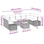 Sofa Set mit Kissen 8 pcs Beige Poly Rattan