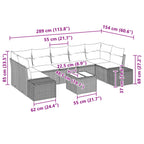 Sofa Set mit Kissen 8 pcs Braun Poly Rattan