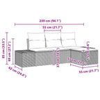 Sofa Set mit Kissen 4 pcs Braun Poly Rattan