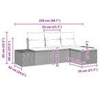 Sofa Set mit Kissen 4 pcs Braun Poly Rattan