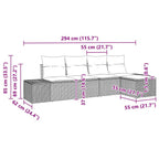 Sofa Set mit Kissen 5 pcs Grau Poly Rattan