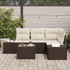 Gartensofa-set 5 pcs Braun Poly-Rattan