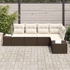 Gartensofa-set 5 pcs Braun Poly-Rattan