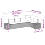 Gartensofa-set 5 pcs Hellgrau Poly-Rattan
