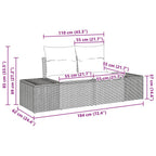 Gartensofa-set mit Kissen 7 pcs Beige und Creme Poly-Rattan