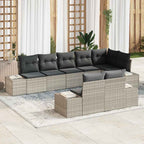 Gartensofa-set mit Kissen 8 pcs Hellgrau Poly-Rattan