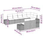 Gartensofa-set mit Kissen 8 pcs Schwarz Poly-Rattan