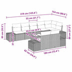 Gartensofa-set mit Kissen 9 pcs Grau Poly-Rattan