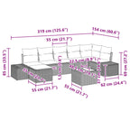 Gartensofa-set mit Kissen 8 pcs Braun Poly-Rattan
