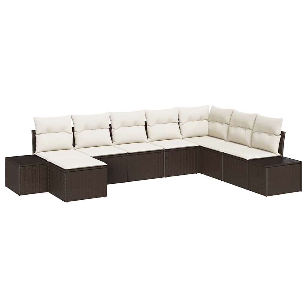 Gartensofa-set mit Kissen 8 pcs Poly-Rattan