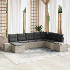 Gartensofa-set mit Kissen 8 pcs Poly-Rattan