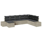 Gartensofa-set mit Kissen 8 pcs Poly-Rattan