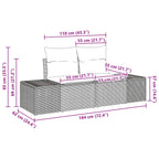 Gartensofa-set mit Kissen 9 pcs Braun Poly-Rattan